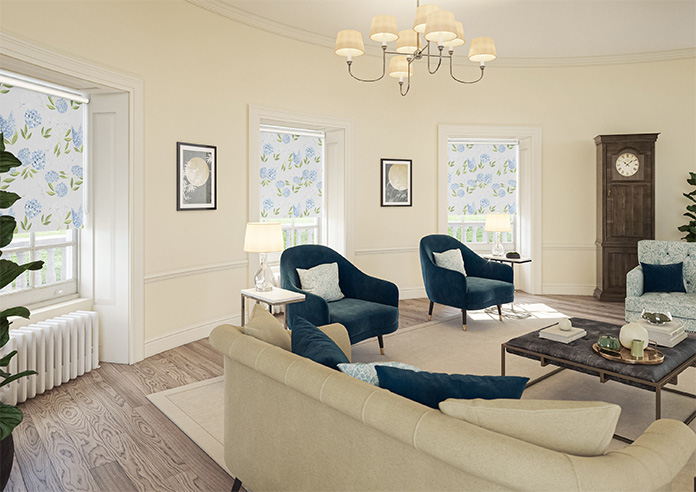 Hydrangea, Sky Blue - Twist&Fit Roller Blind - Image 7